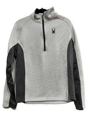 NWOT SPYDER 1/4th Zip waffle knit Fleece Jacket Men's Gray size-M